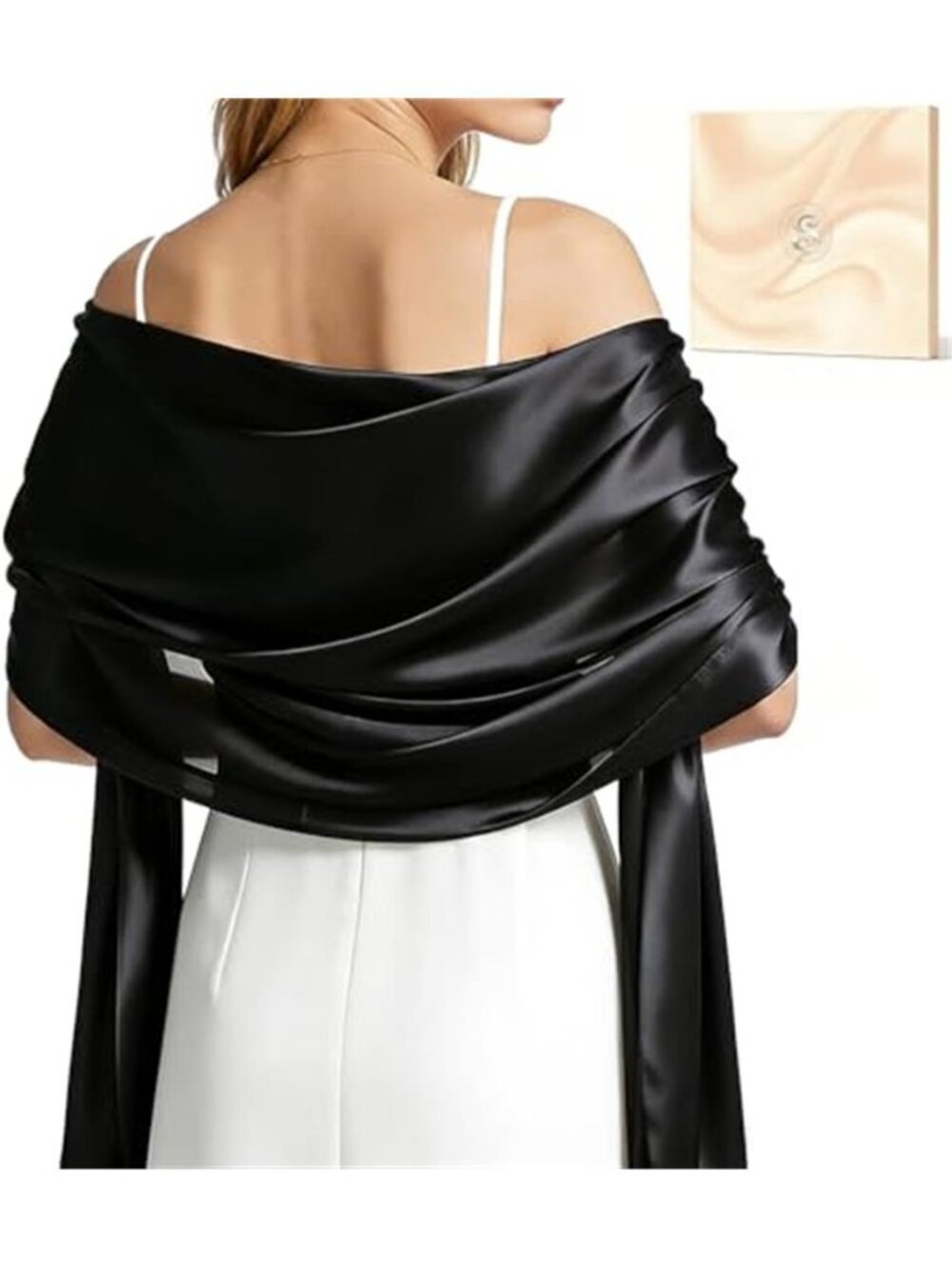Women Satin Shawl Wrap for Evening Dresses Cover Up Wedding Gifts